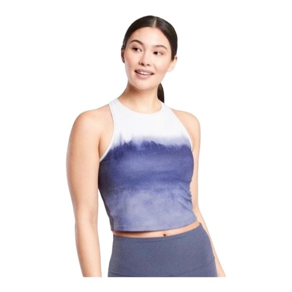 Athleta Tops - Athleta Shanti Watercolor Cropped Racerback Athletic Tank